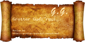 Grotter Györgyi névjegykártya